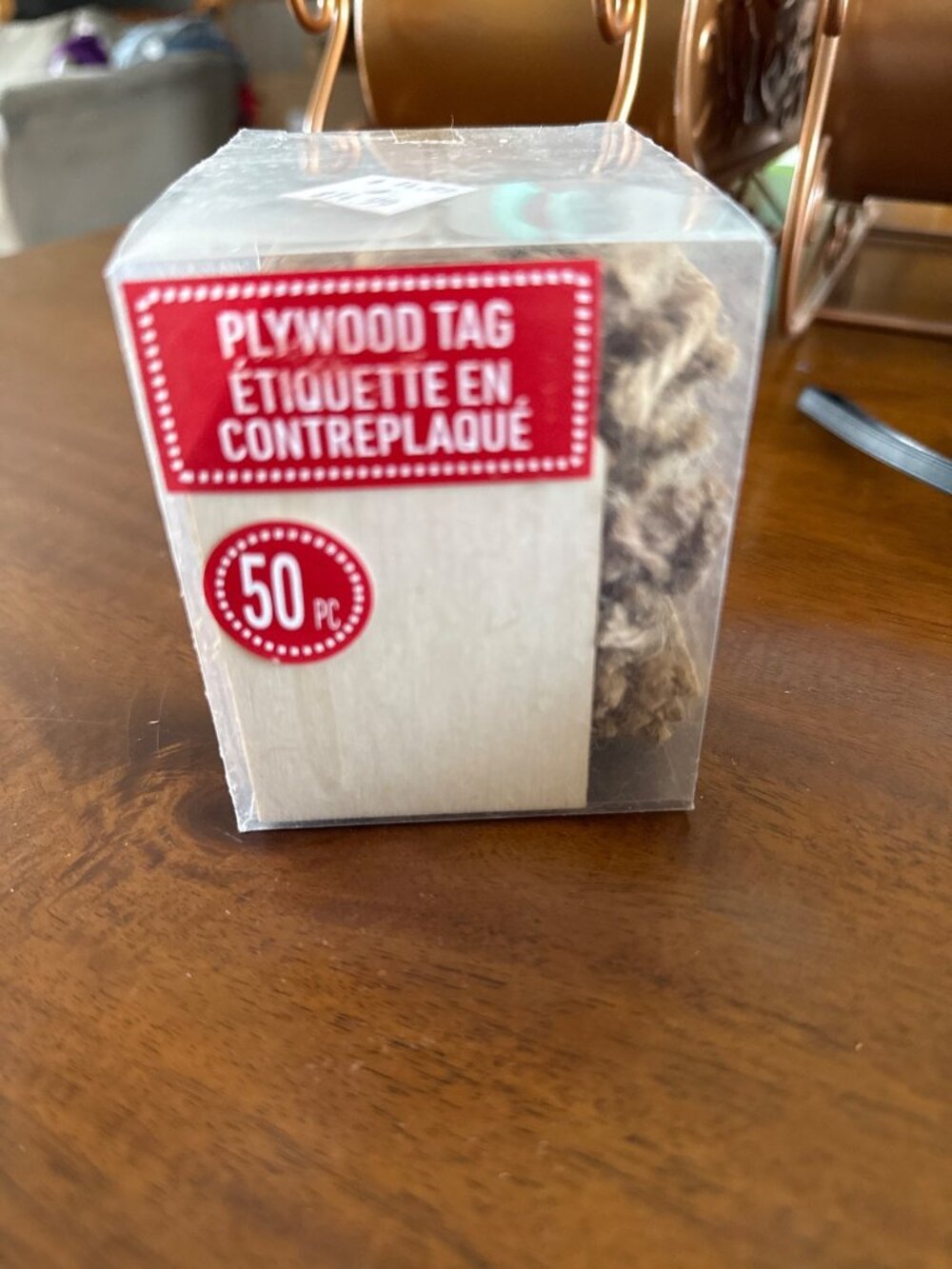 DIY Plywood Tag Ornament Set - 50 Pieces With Jute Twine For Crafting & Customiz